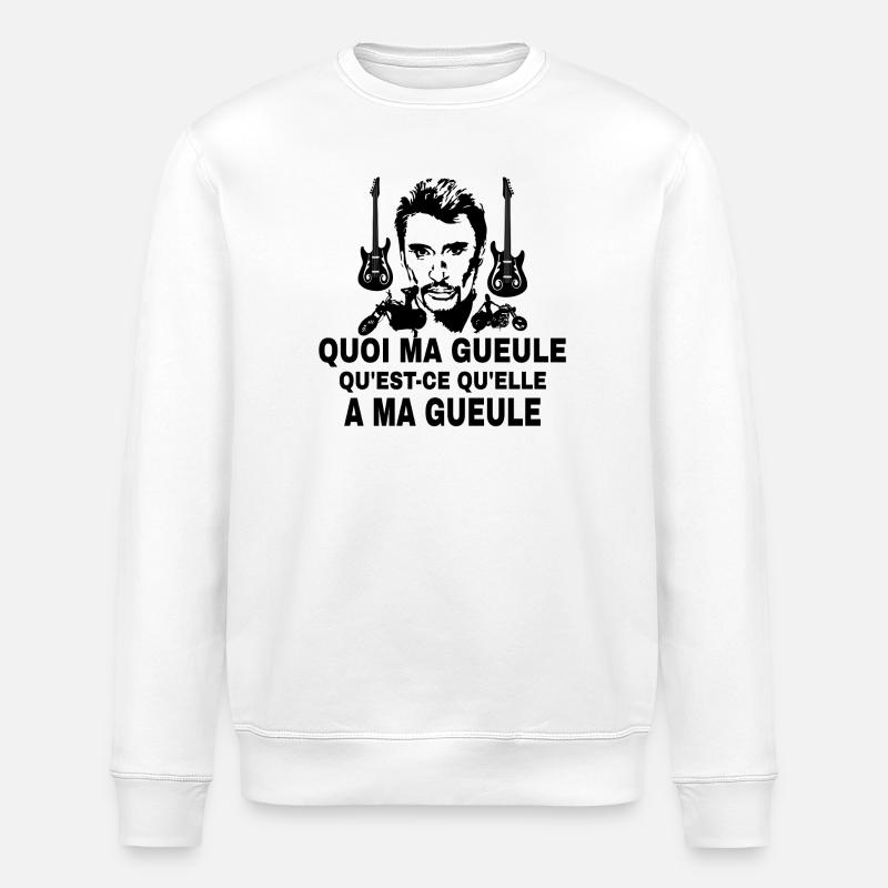 Schwarze E-Gitarren Ohrringe - Stanley/Stella Unisex Bio-Sweatshirt ROLLER - Weiß