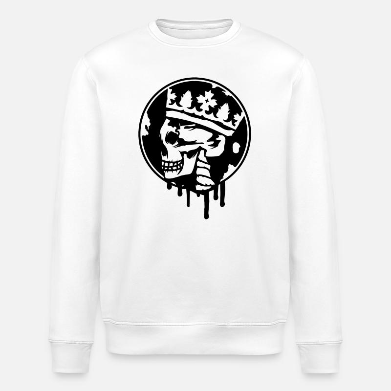 Totenschädel mit Krone Graffiti - Stanley/Stella Unisex Bio-Sweatshirt ROLLER - Weiß
