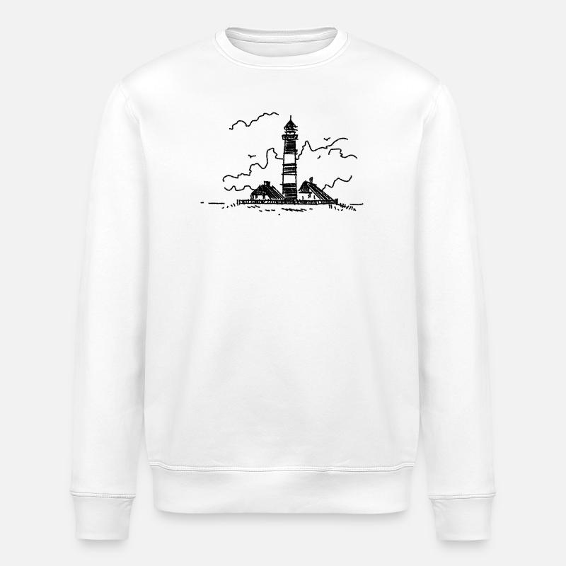 Leuchtturm Westerhever klassisch - Stanley/Stella Unisex Bio-Sweatshirt ROLLER - Weiß