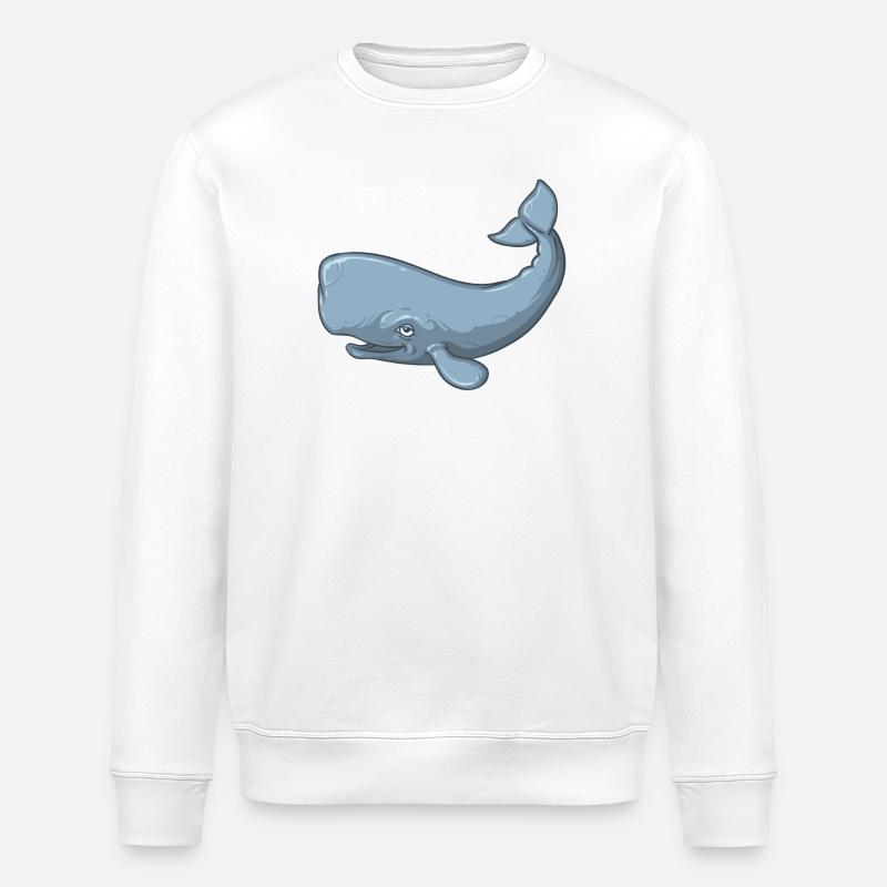 Sperm Whale - Stanley/Stella ROLLER Unisex Organic Sweatshirt - white