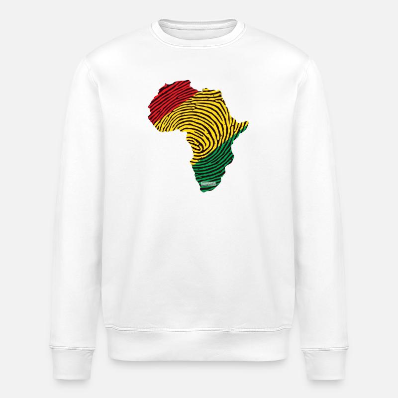 Afrika Fingerprint Muster Palette - Stanley/Stella Unisex Bio-Sweatshirt ROLLER - Weiß