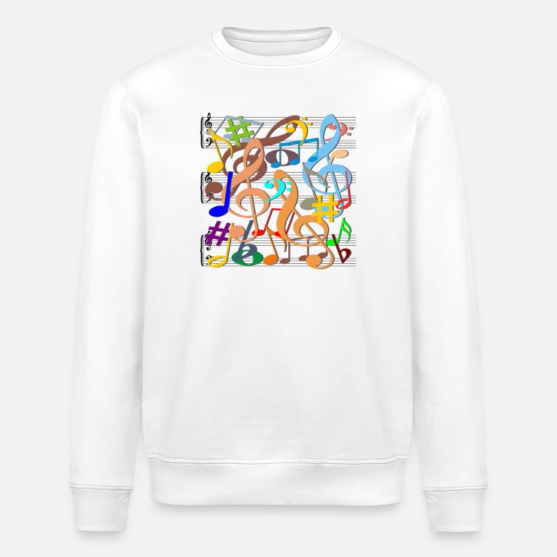Musiknoten - Stanley/Stella Unisex Bio-Sweatshirt ROLLER - Weiß
