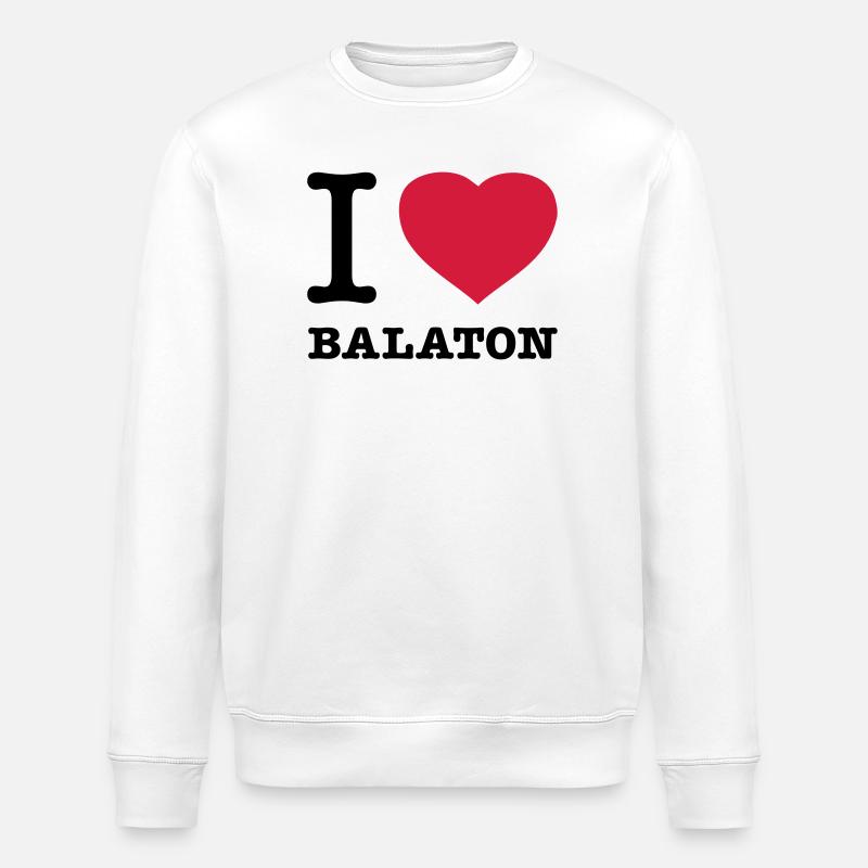 I LOVE BALATON Ungarn - Stanley/Stella Unisex Bio-Sweatshirt ROLLER - Weiß
