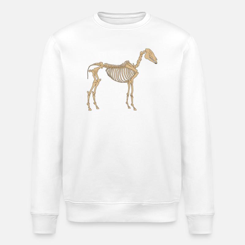 Cheval Squelette Paléolithique - Sweat bio ROLLER Stanley/Stella Unisexe - blanc