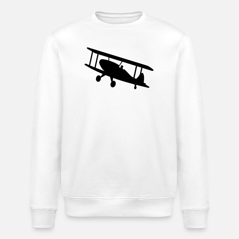 airplane - Stanley/Stella ROLLER Unisex Organic Sweatshirt - white