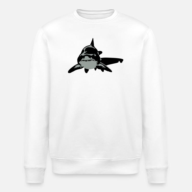 shark - Stanley/Stella ROLLER Unisex Organic Sweatshirt - white