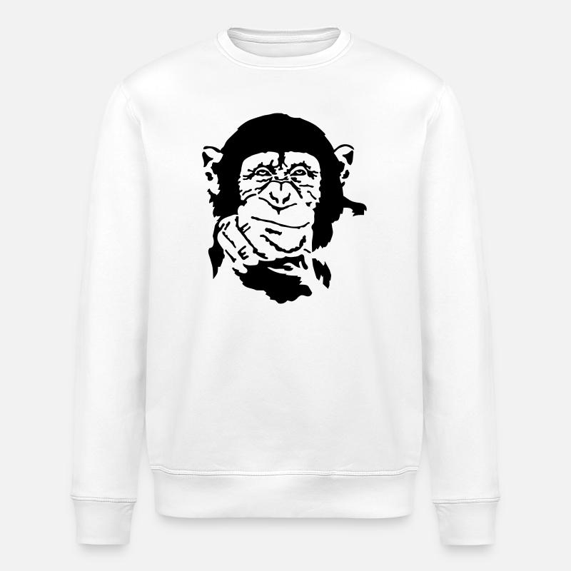 monkey - Stanley/Stella ROLLER Unisex Organic Sweatshirt - white