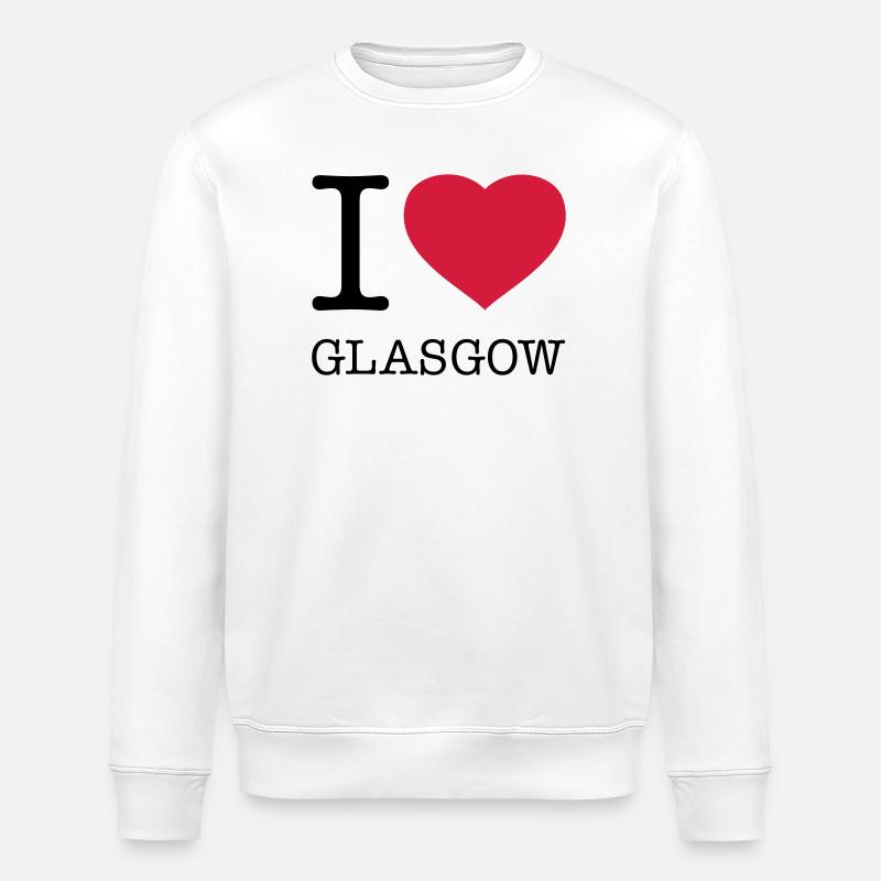 J’AIME GLASGOW, Écosse, Écosse - Sweat bio ROLLER Stanley/Stella Unisexe - blanc