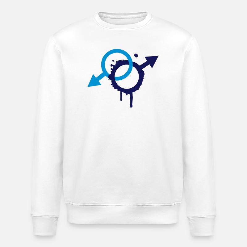 zwei männliche Symbole - Stanley/Stella Unisex Bio-Sweatshirt ROLLER - Weiß