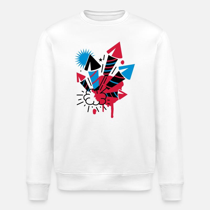 Un feu d'artifice - Sweat bio ROLLER Stanley/Stella Unisexe - blanc