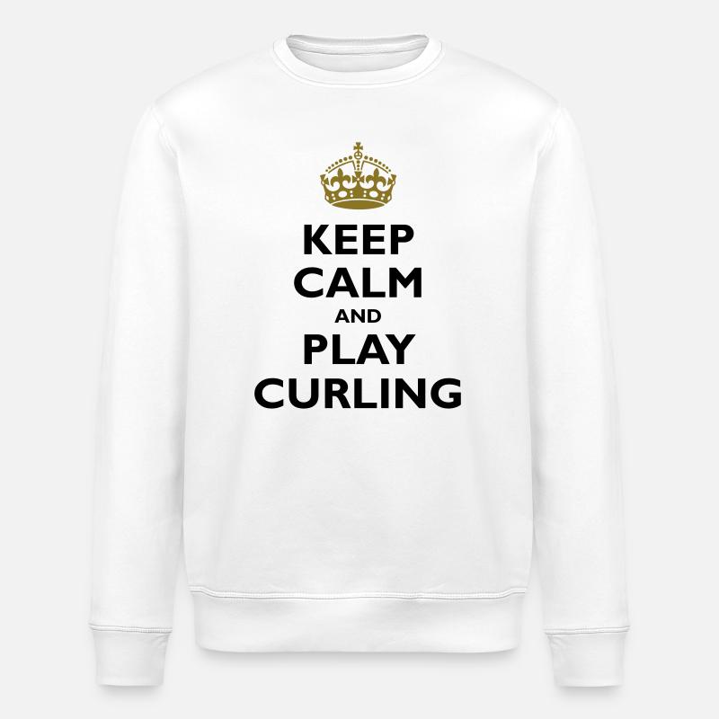 Keep calm and play curling - Sweat bio ROLLER Stanley/Stella Unisexe - blanc