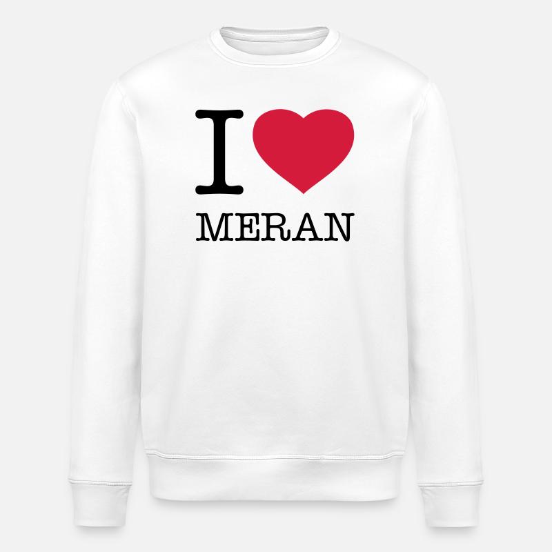 I LOVE MERAN - Stanley/Stella Unisex Bio-Sweatshirt ROLLER - Weiß