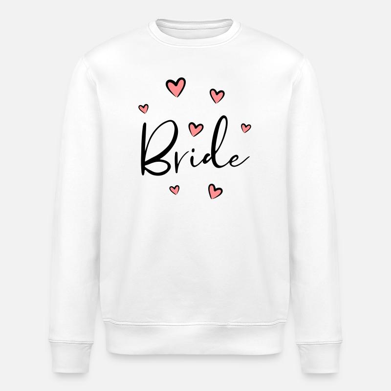 Bride Herz Junggesellinnenabschied Geschenk - Stanley/Stella Unisex Bio-Sweatshirt ROLLER - Weiß