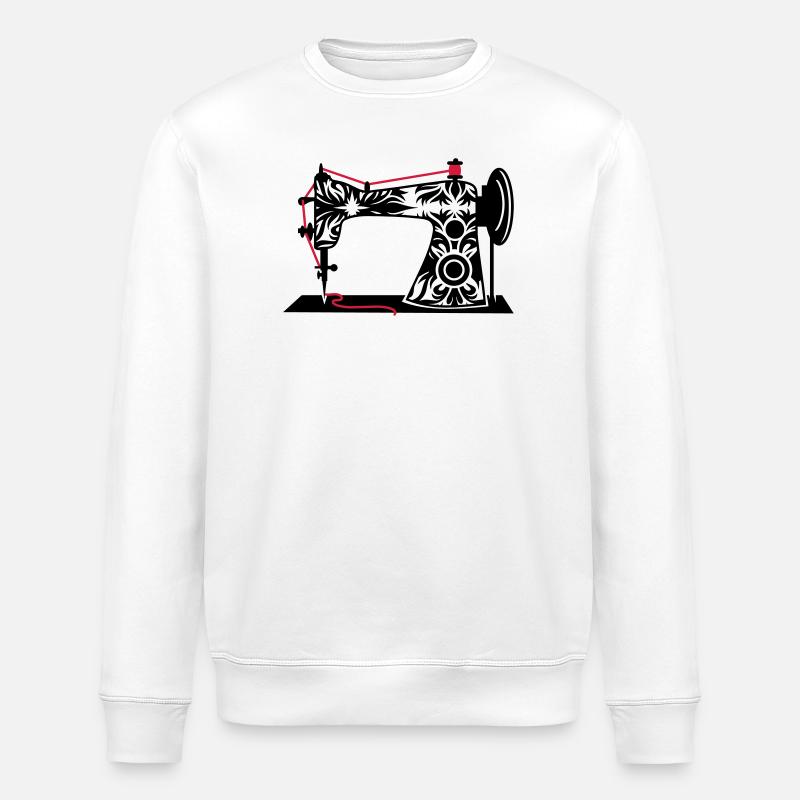 An antique sewing machine - Stanley/Stella ROLLER Unisex Organic Sweatshirt - white