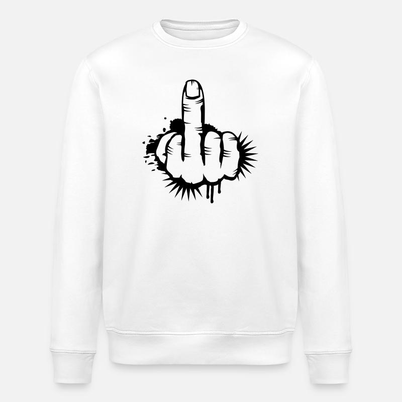 Mittelfinger Graffiti - Stanley/Stella Unisex Bio-Sweatshirt ROLLER - Weiß