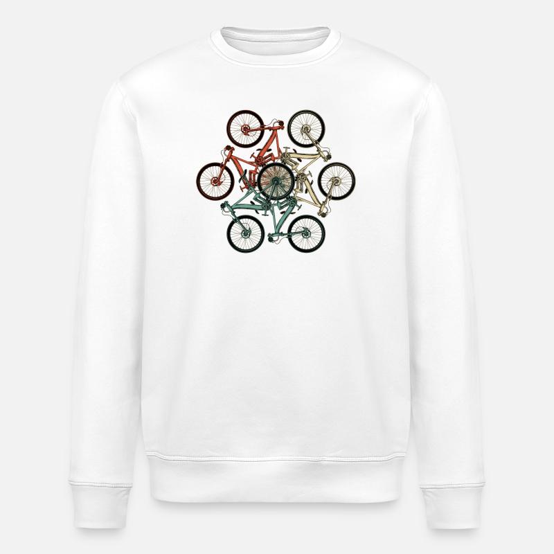 Bike Stack Collage - Stanley/Stella ROLLER Unisex Organic Sweatshirt - white