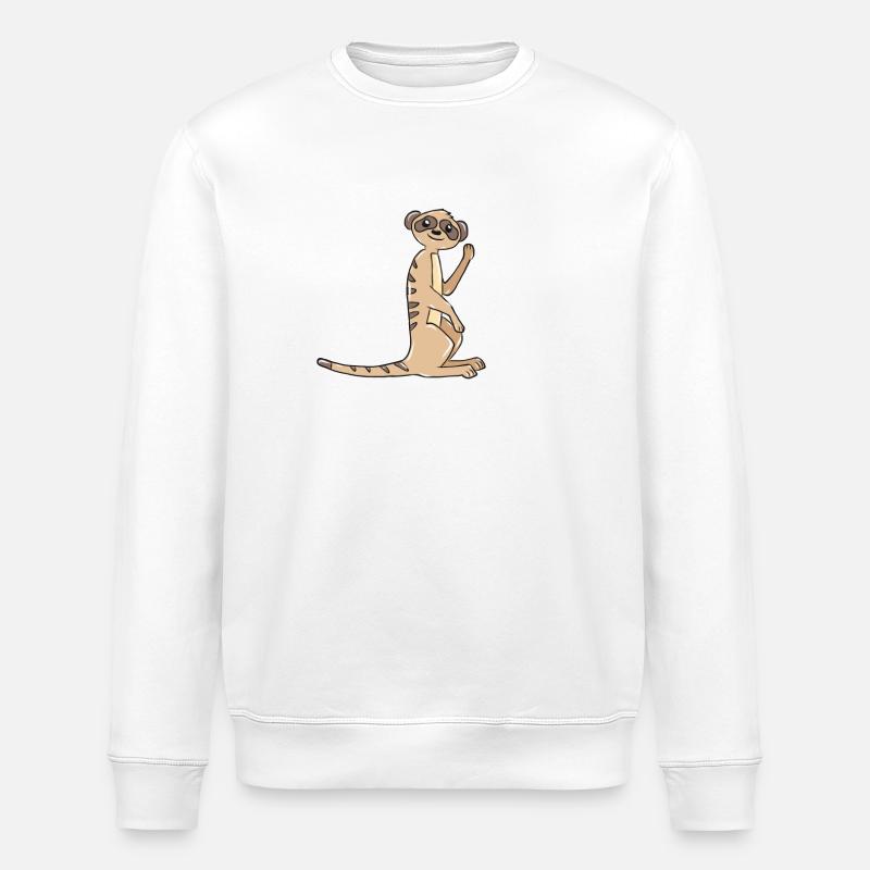 Erdmännchen Geschenk - Stanley/Stella Unisex Bio-Sweatshirt ROLLER - Weiß