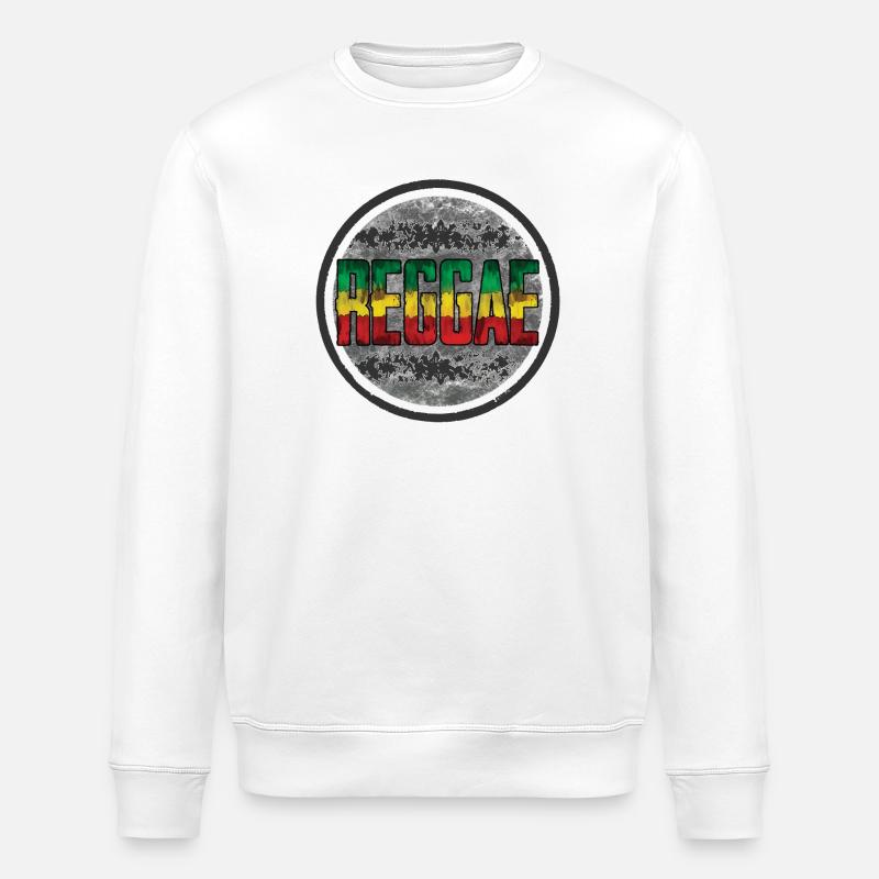 Regenbogen Rasta Friedenssymbol - Stanley/Stella Unisex Bio-Sweatshirt ROLLER - Weiß