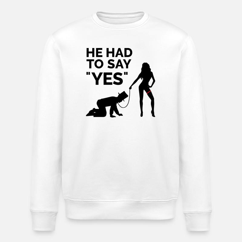 Heirat Hochzeit Junggesellenabschied Braut Ehe - Stanley/Stella Unisex Bio-Sweatshirt ROLLER - Weiß