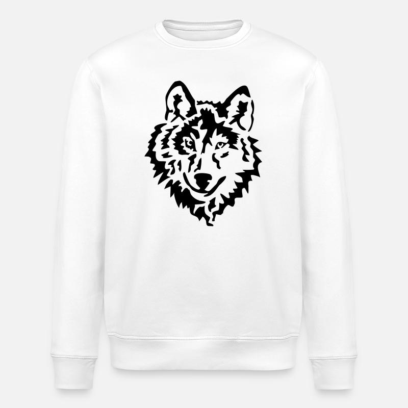 wolf - Stanley/Stella ROLLER Unisex Organic Sweatshirt - white