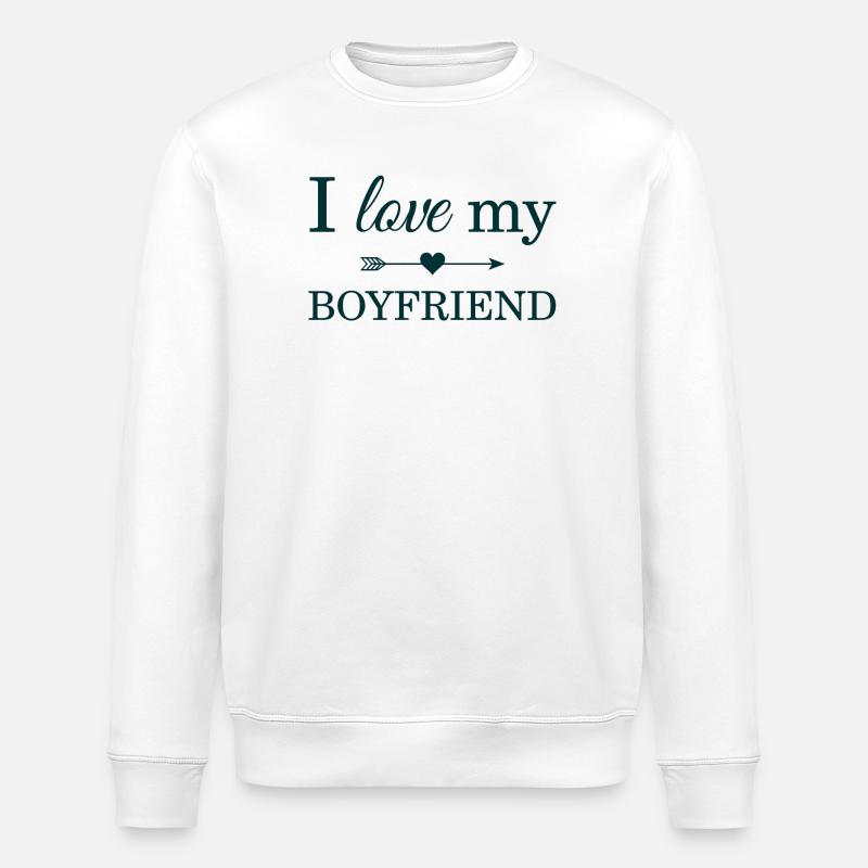 J'aime mon petit ami - Sweat bio ROLLER Stanley/Stella Unisexe - blanc