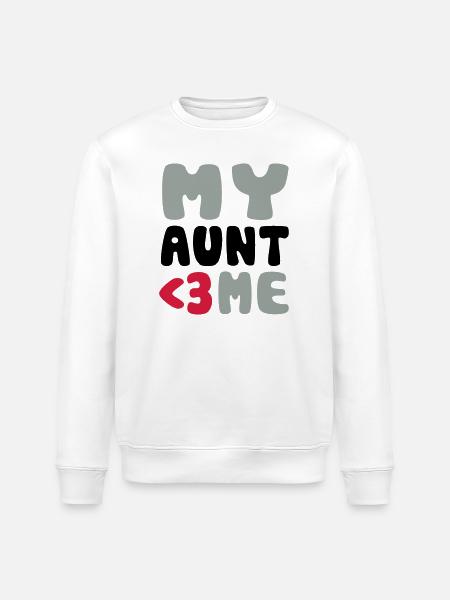 My aunt loves me - Stanley/Stella ROLLER Unisex Organic Sweatshirt - white