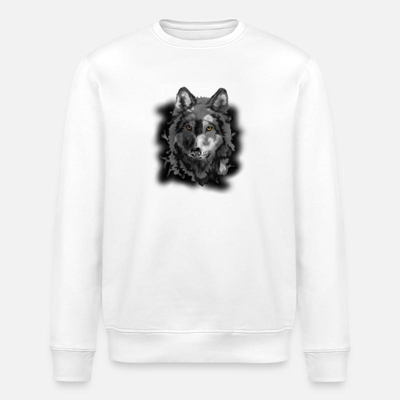 wolf - Stanley/Stella ROLLER Unisex Organic Sweatshirt - white