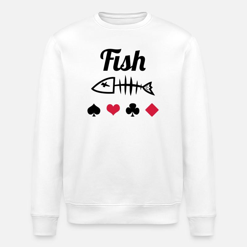 Poker : Fish - Sweat bio ROLLER Stanley/Stella Unisexe - blanc