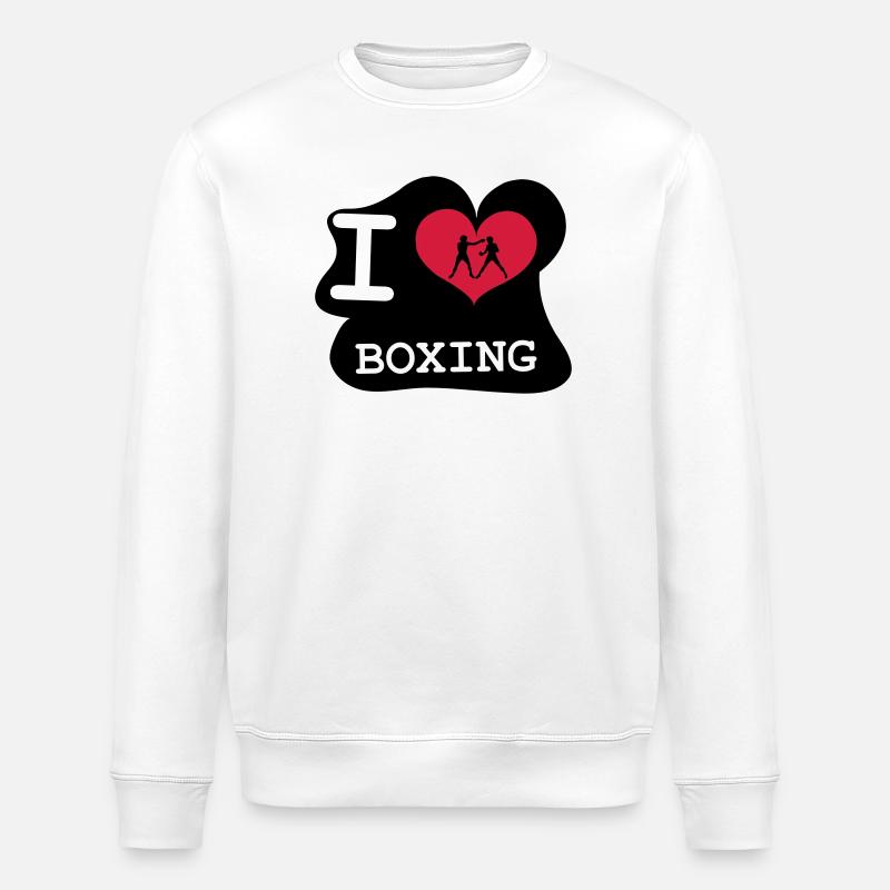 I Love Boxing - Stanley/Stella Unisex Bio-Sweatshirt ROLLER - Weiß
