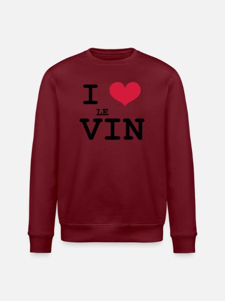 I Love le Vin - Sweat bio ROLLER Stanley/Stella Unisexe - blanc