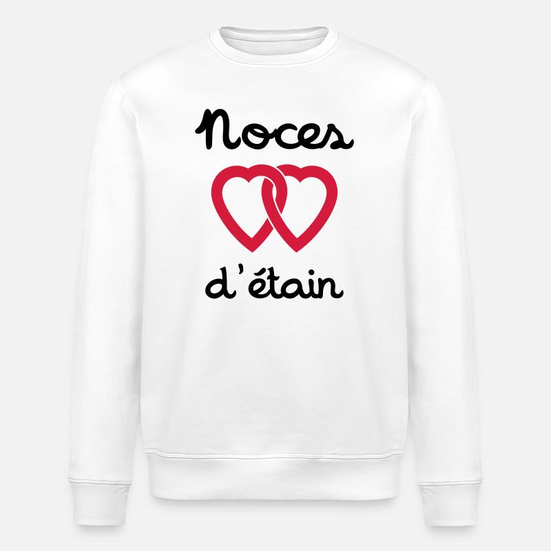 Noces d'étain - Sweat bio ROLLER Stanley/Stella Unisexe - blanc