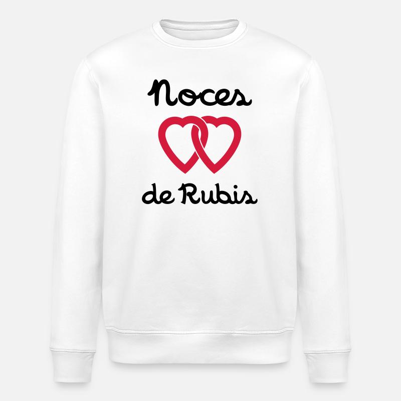 Noces de Rubis - Sweat bio ROLLER Stanley/Stella Unisexe - blanc