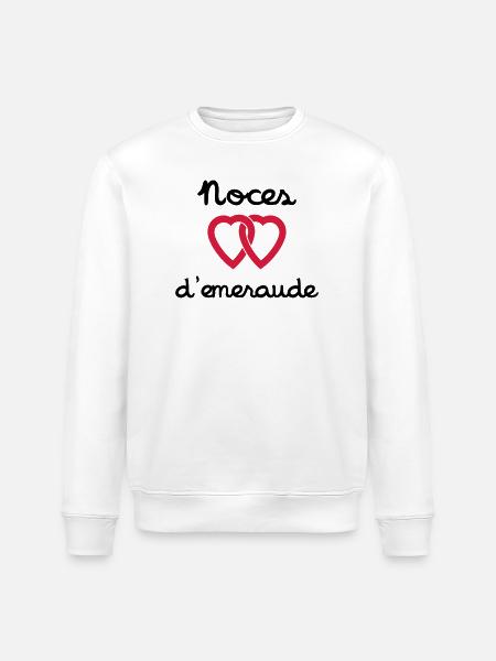 Noces d'emeraude - Sweat bio ROLLER Stanley/Stella Unisexe - blanc