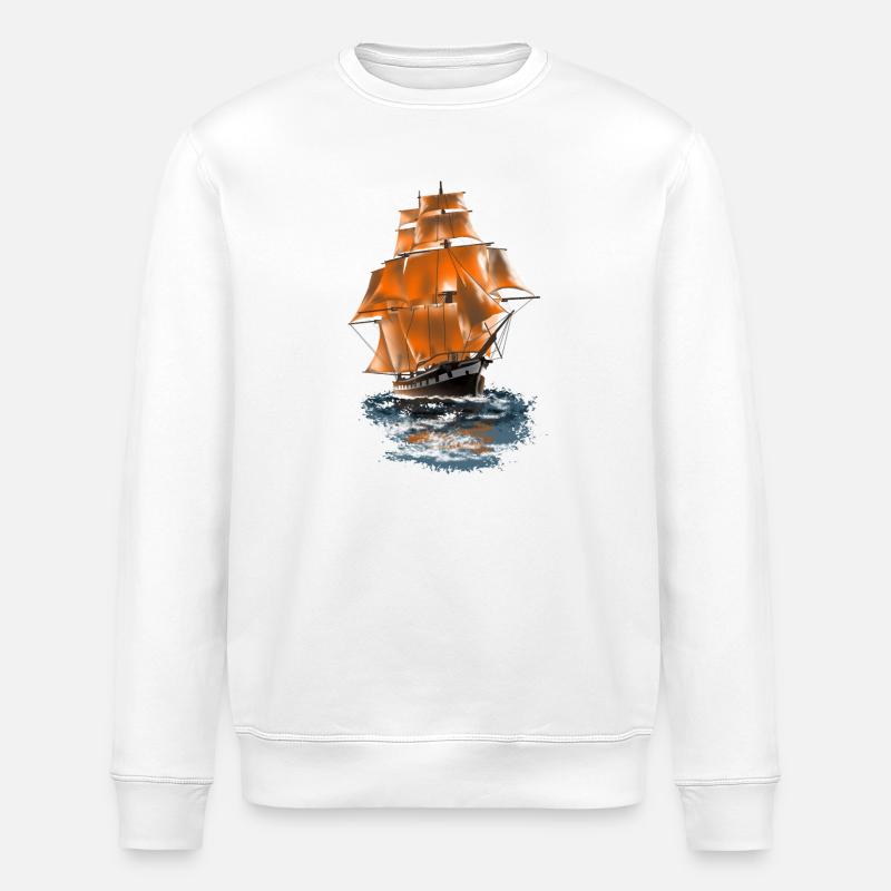 Segelschiff - Stanley/Stella Unisex Bio-Sweatshirt ROLLER - Weiß