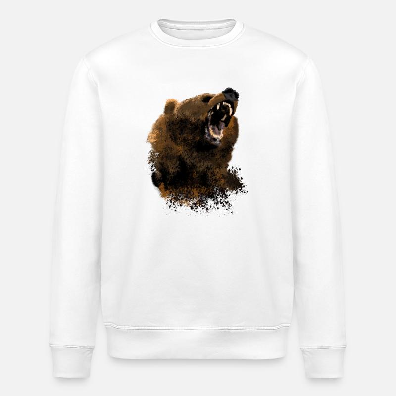 Bear - Stanley/Stella ROLLER Unisex Organic Sweatshirt - white