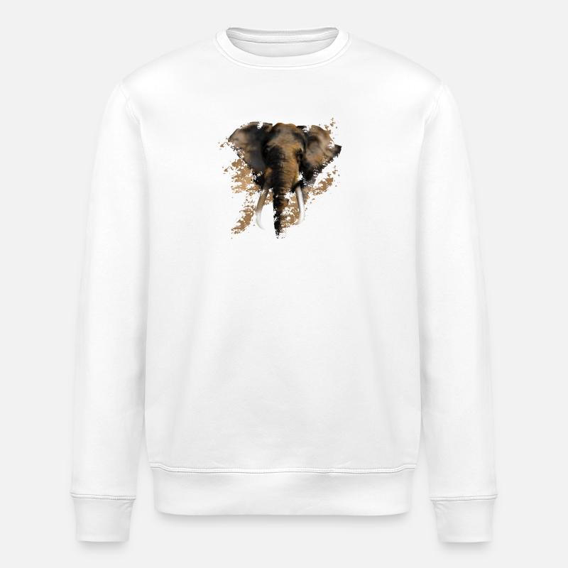 éléphant - Sweat bio ROLLER Stanley/Stella Unisexe - blanc