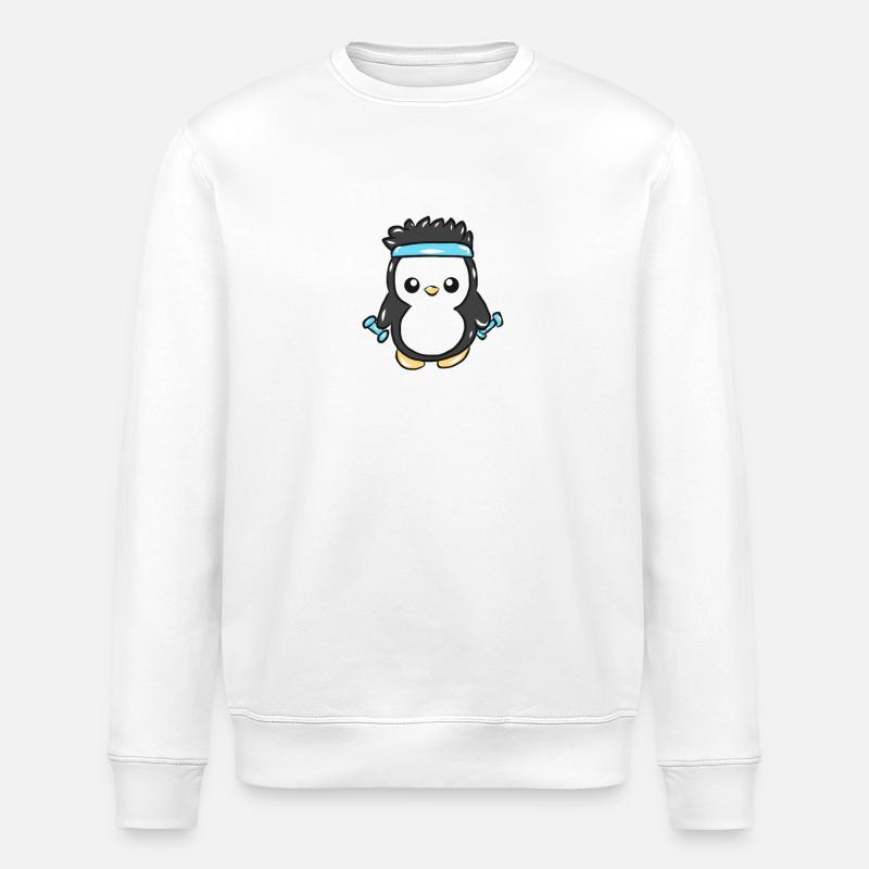 Fitness Pinguin - Stanley/Stella Unisex Bio-Sweatshirt ROLLER - Weiß
