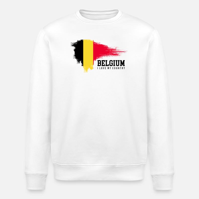 Gelber Strich Roter Spritzer - Stanley/Stella Unisex Bio-Sweatshirt ROLLER - Weiß