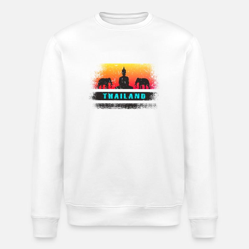 Thaïlande / Bouddha / Éléphant / Cadeau / Siam - Sweat bio ROLLER Stanley/Stella Unisexe - blanc