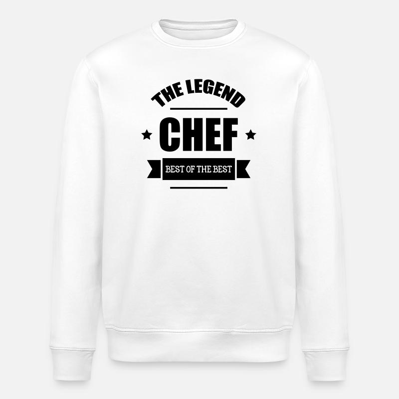 Chef cooking - Stanley/Stella ROLLER Unisex Organic Sweatshirt - white