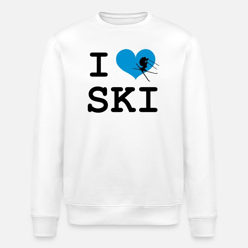 I Love Ski - Stanley/Stella Unisex Bio-Sweatshirt ROLLER - Weiß