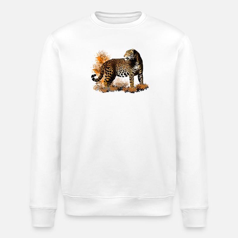 leopard - Stanley/Stella ROLLER Unisex Organic Sweatshirt - white