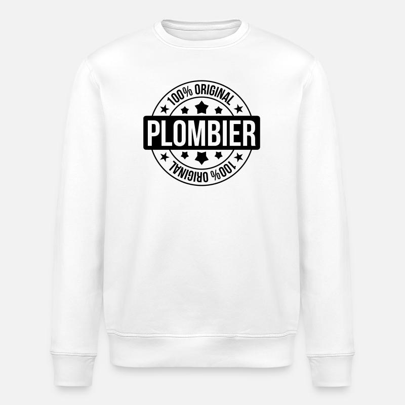 Plombier - Sweat bio ROLLER Stanley/Stella Unisexe - blanc