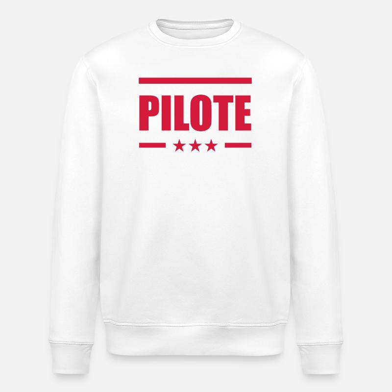 Pilote - Sweat bio ROLLER Stanley/Stella Unisexe - blanc
