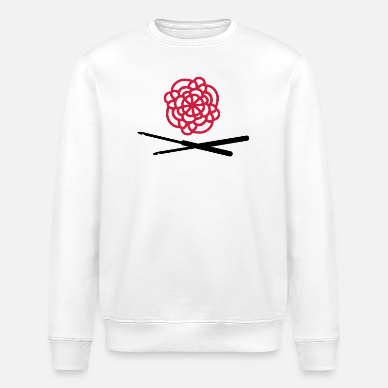 haekeln handarbeit hobby - Stanley/Stella Unisex Bio-Sweatshirt ROLLER - Weiß