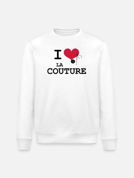 I Love la Couture - Sweat bio ROLLER Stanley/Stella Unisexe - blanc