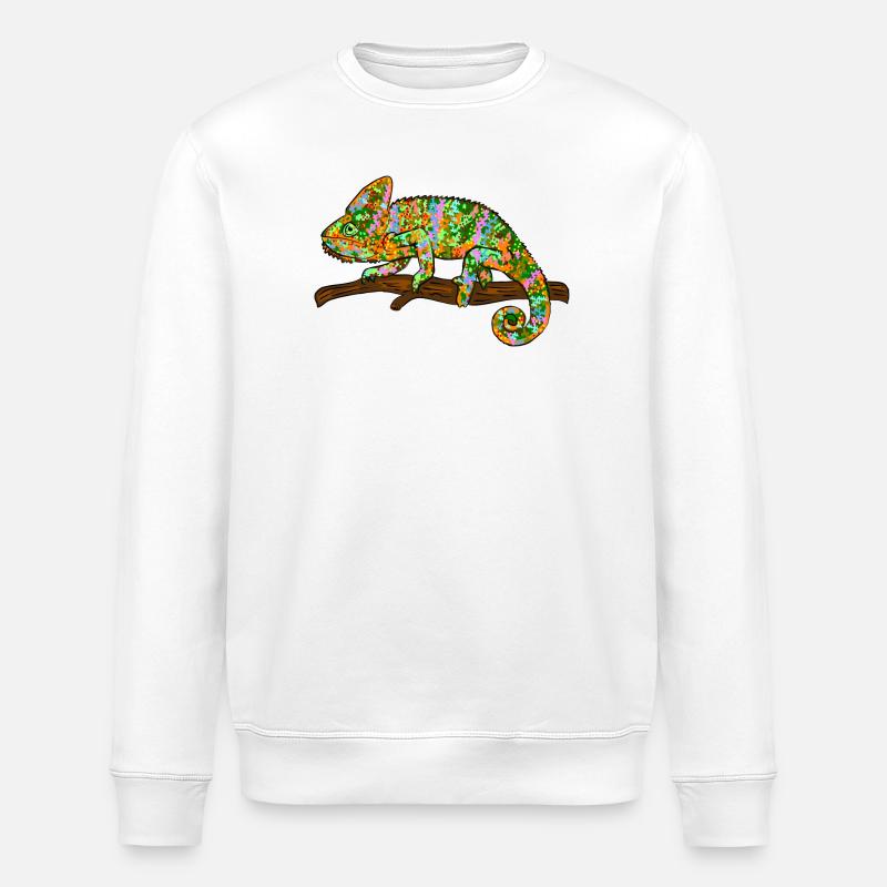 Chamäleon Exotisch - Stanley/Stella Unisex Bio-Sweatshirt ROLLER - Weiß