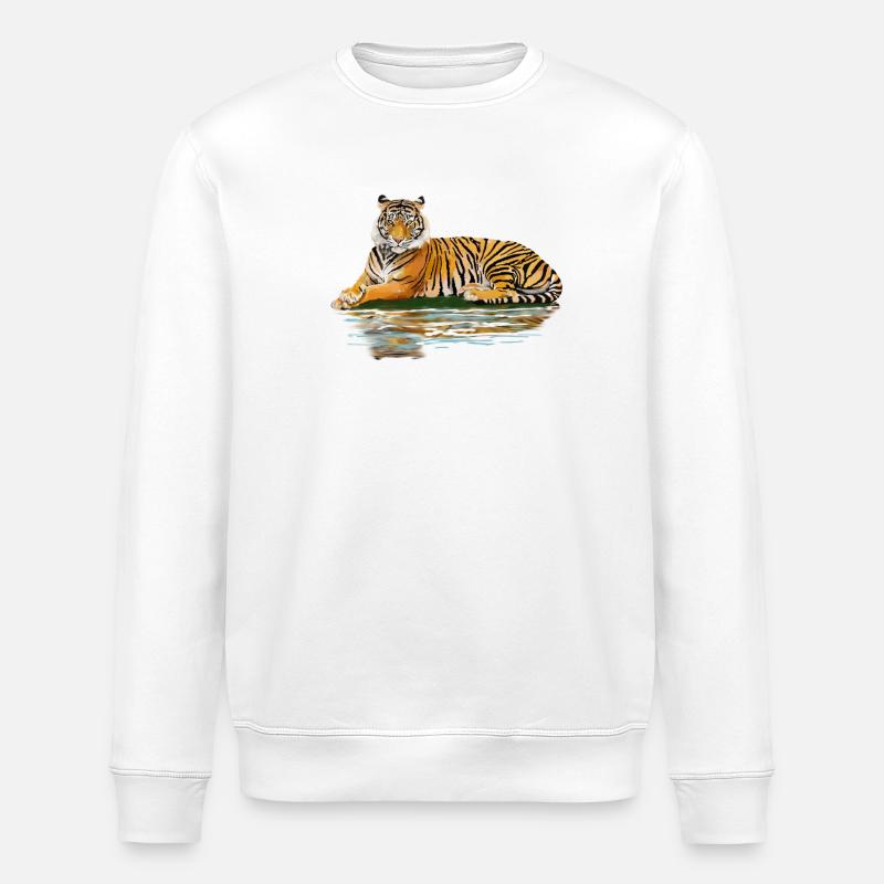 Tiger - Stanley/Stella Unisex Bio-Sweatshirt ROLLER - Weiß