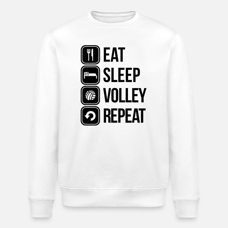 eat sleep volley repeat - Stanley/Stella Unisex Bio-Sweatshirt ROLLER - Weiß