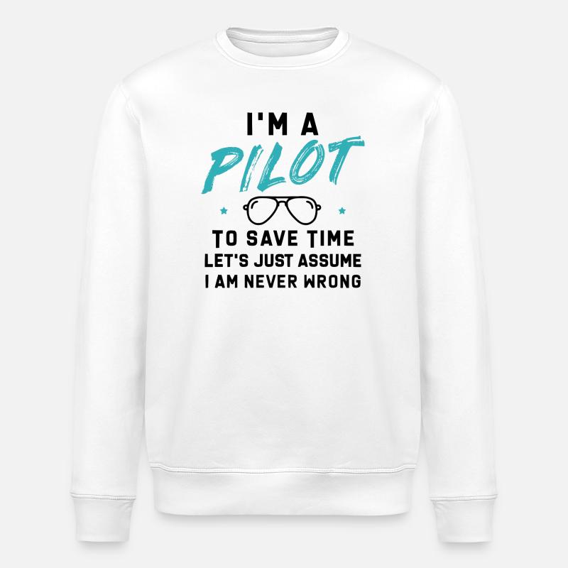 I am a Pilot - Sweat bio ROLLER Stanley/Stella Unisexe - blanc